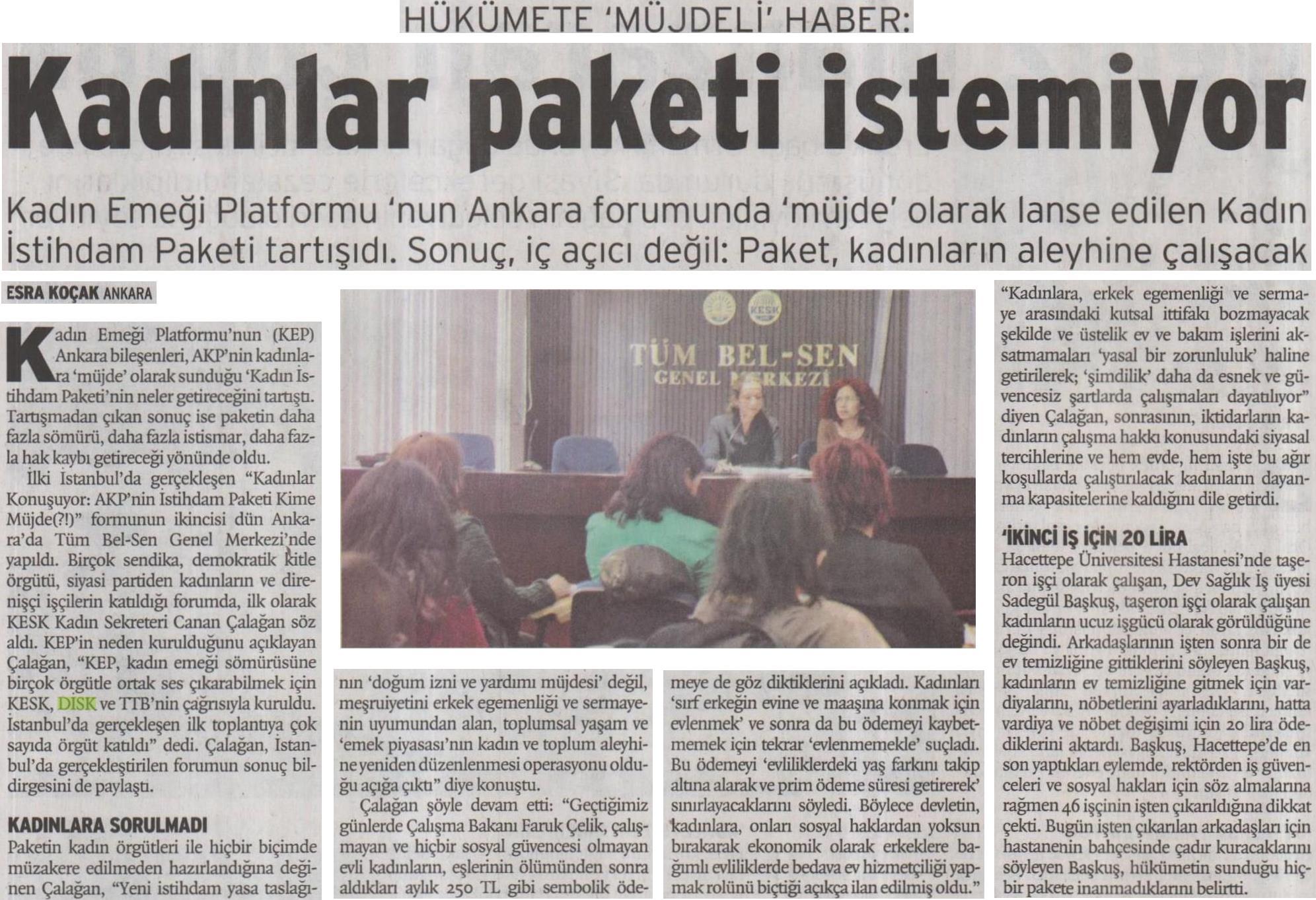 Kadın Emeği Platformu Ankara forumu