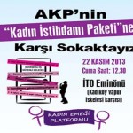Kadın Emeği Platformu AKP’nin “Kadın İstihdamı Paketi”ne karşı sokakta!