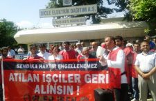 Enerji-Sen üyesi Dicle Elektrik Dağıtım AŞ işçileriyle dayanışma