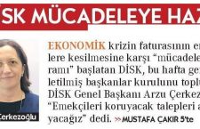 “DİSK MÜCADELEYE HAZIR” (Cumhuriyet)