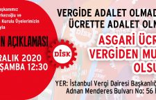 “Asgari ücret vergiden muaf olsun” talebiyle vergi dairelerinin önündeyiz!