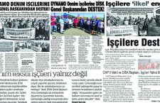 DİSK Yönetim Kurulu’nun Denim Direnişi ziyaretinin basına yansımaları