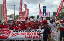 Taksim’den Dolmabahçe’ye yürüdük: NATO savaş, işçiler barış istiyor!